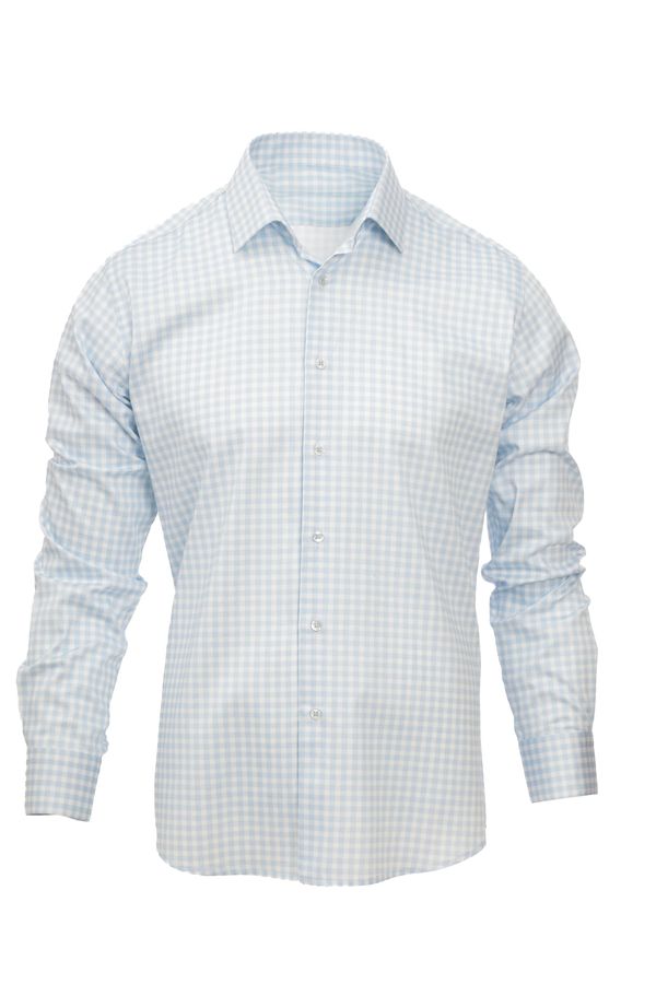 %100 Cotton Slimfit mavi kareli