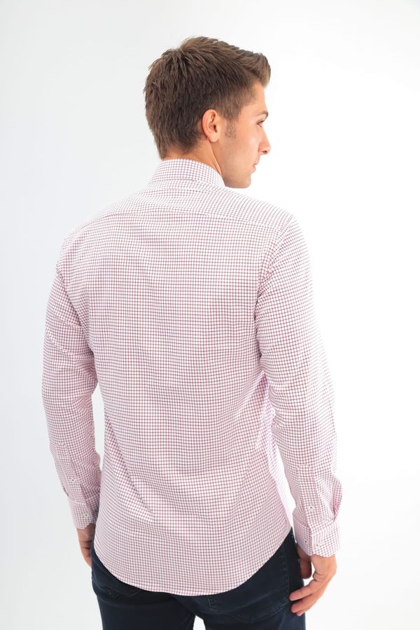 Lycra Slimfit Bordo kareli