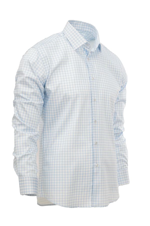 %100 Cotton Slimfit mavi kareli