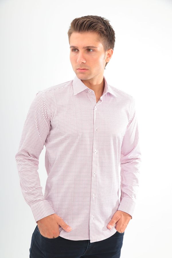 Lycra Slimfit Bordo kareli