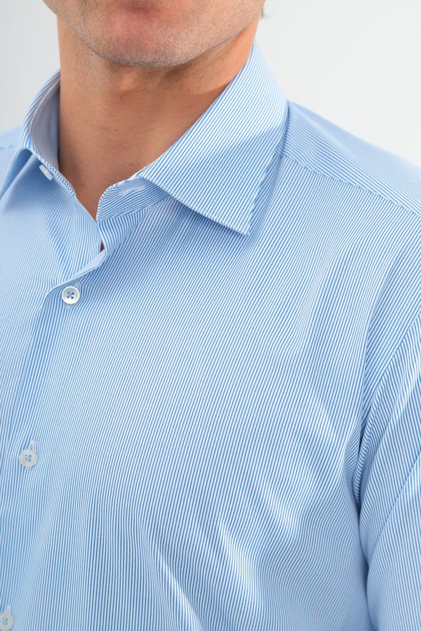 Lycra Slimfit Mavi Çizgili