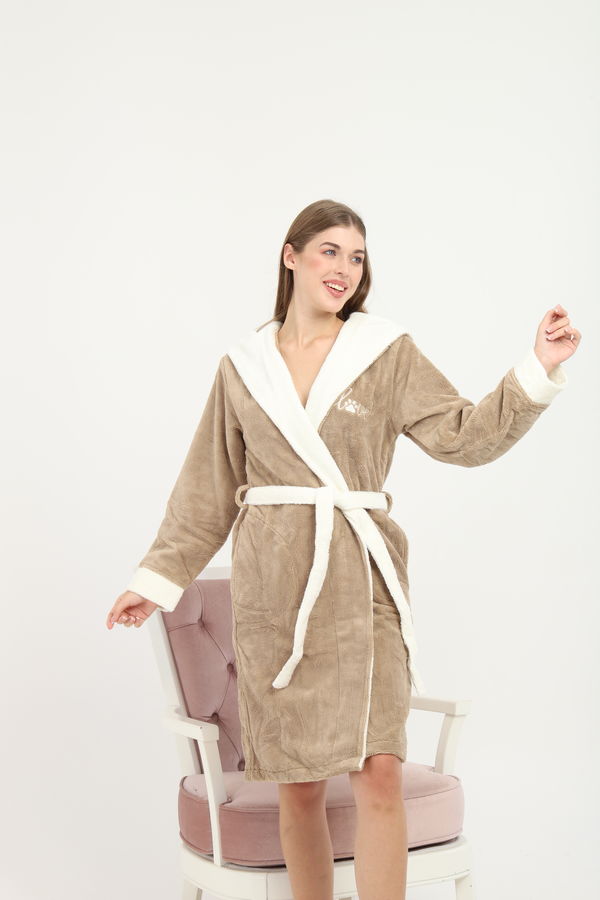 Kadın Bornoz Kapşonlu