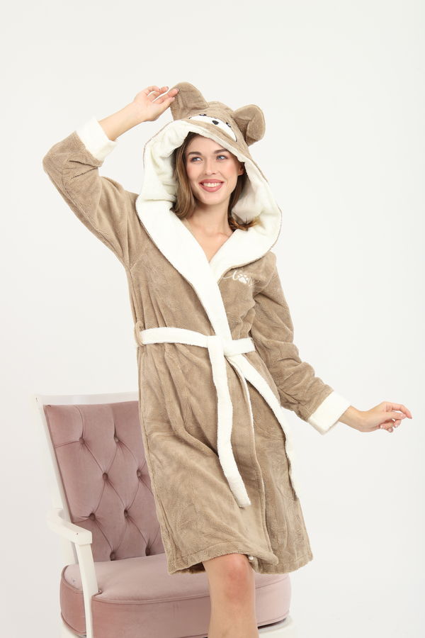 Kadın Bornoz Kapşonlu